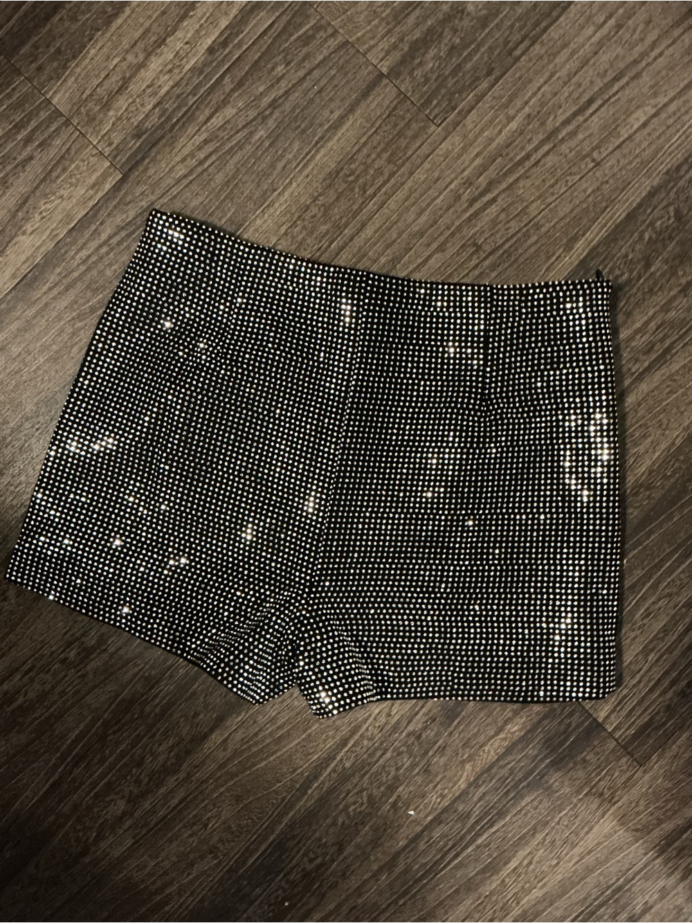 Black Sequin Bike Shorts with Sparkle Detail